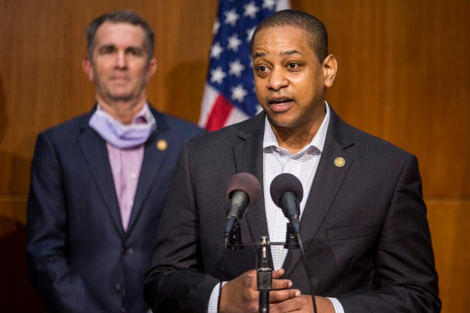 Virginia Lieutenant Gov. Justin Fairfax (D) speaks during a news conference on June 4, 2020 in Richmond, Virginia. (Photo by Zach Gibson/Getty Images)