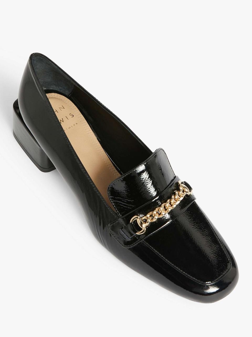 3) John Lewis & Partners Astrid Patent Loafers, Black, £99