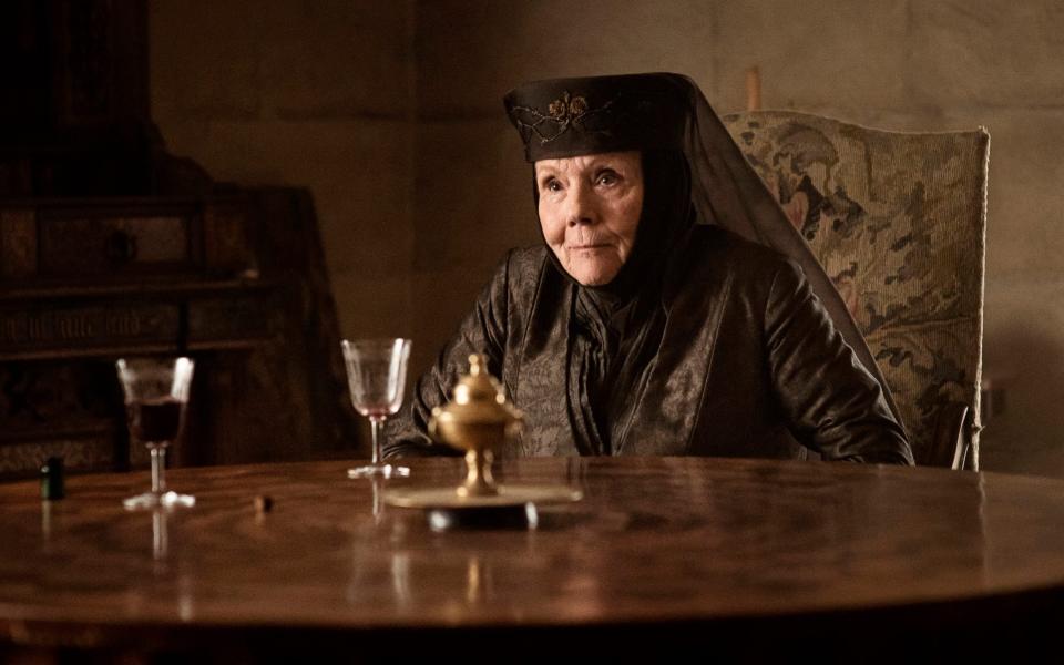 Diana Rigg as Olenna Tyrell in a scene from "Game of Thrones. - Obit Diana Rigg /HBO