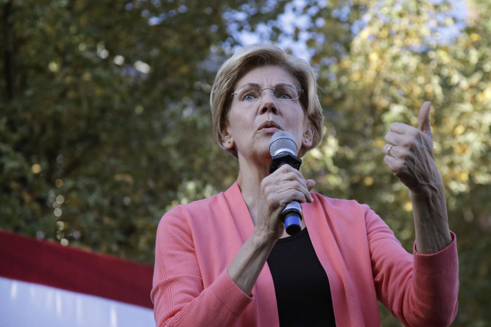 Sen. Elizabeth Warren (D-Mass.) is proposing a tax on corporate lobbying as part of her 2020 presidential campaign platform. (Photo: Elise Amendola/ASSOCIATED PRESS)