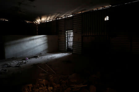 A view of a jail cell of the Islamic State militants under the stadium in Raqqa. REUTERS/Erik De Castro