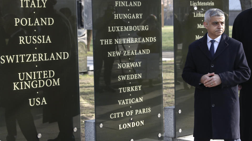 Mayor of London Sadiq Khan was one of many world leaders at the ceremony.