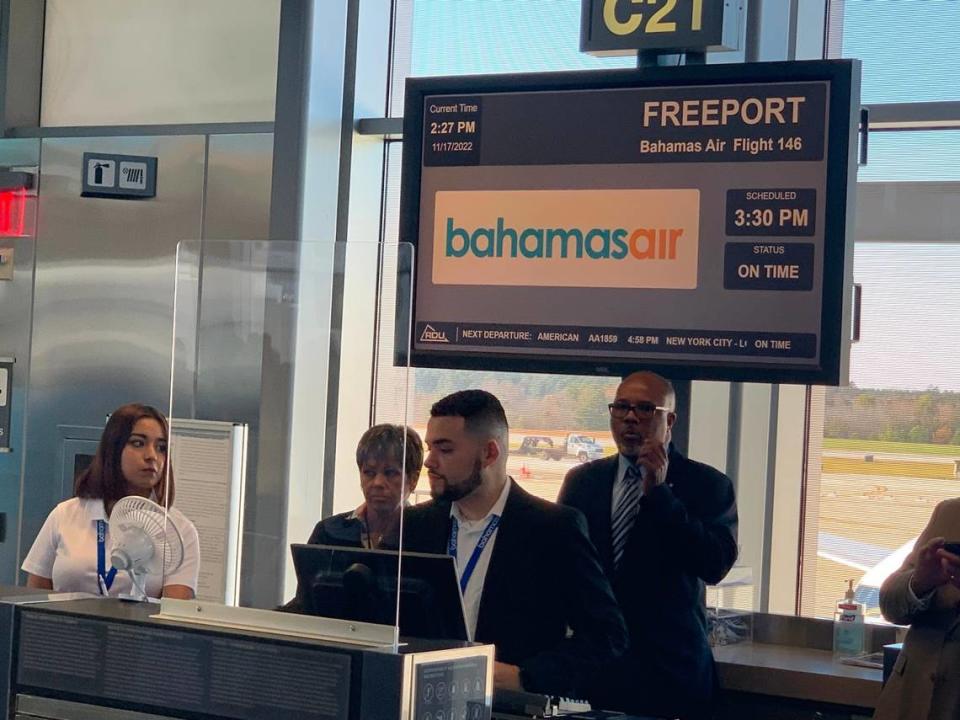 Bahamasair began twice-weekly flights between Raleigh-Durham International Airport and Freeport, Grand Bahama, on Thursday, Nov. 17, 2022.