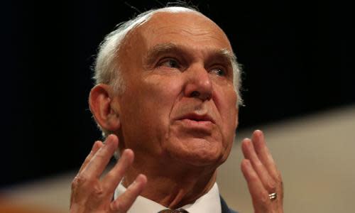 Brexit<br>File photo dated 19/09/17 of Liberal Democrat leader Sir Vince Cable, who has said that Theresa May does not have a strong hand to play at the Brexit negotiating table and as a result Britain may not leave the EU. PRESS ASSOCIATION Photo. Issue date: Wednesday October 11, 2017. See PA story POLITICS Cable. Photo credit should read: Andrew Matthews/PA Wire