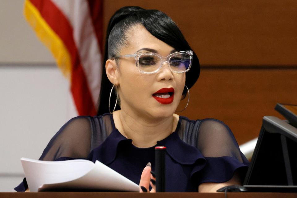 Jessica Clark Flournoy testifies during the penalty phase of the trial of Marjory Stoneman Douglas High School shooter Nikolas Cruz at the Broward County Courthouse in Fort Lauderdale on Tuesday, August 30, 2022. Clark Flournoy was Cruz’s family counselor when he attended Westglades Middle School.Cruz previously plead guilty to all 17 counts of premeditated murder and 17 counts of attempted murder in the 2018 shootings.