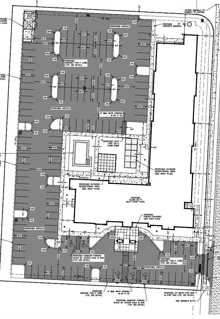 Site plans for Homewood Suites development approval application, filed with Escambia County in early February.