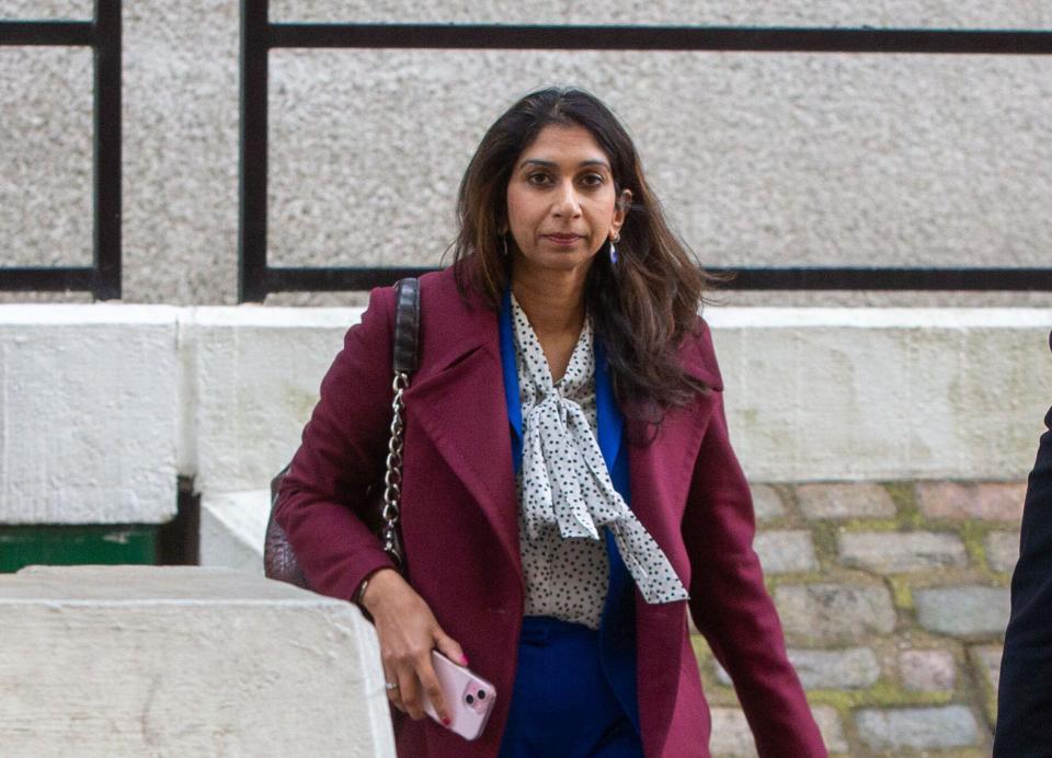 April 22, 2024, London, England, United Kingdom: Former Home Secretary SUELLA BRAVERMAN is seen in Westminster after interview on GBNews. (Credit Image: © Tayfun Salci/ZUMA Press Wire) EDITORIAL USAGE ONLY! Not for Commercial USAGE!