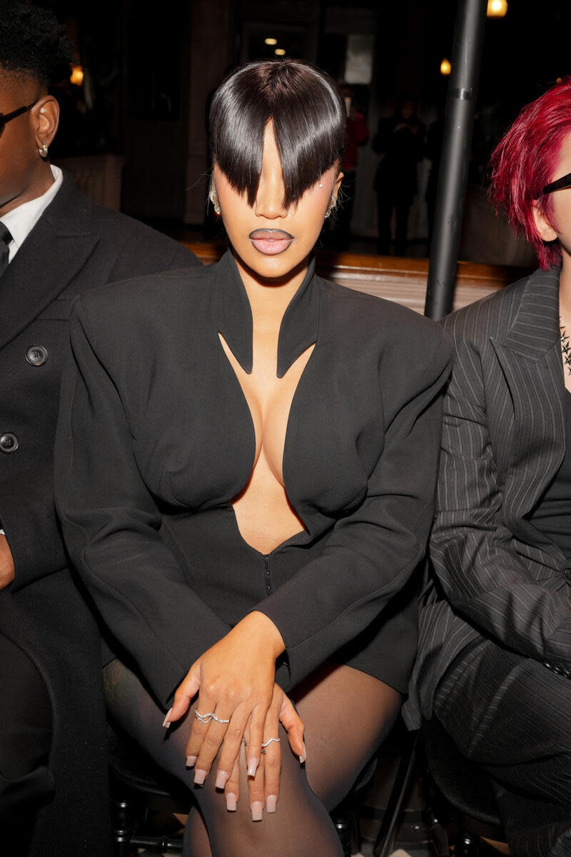 Cardi B at Mugler RTW Spring 2025 as part of Paris Ready to Wear Fashion Week held at Le Trianon on September 26, 2024 in Paris, France.