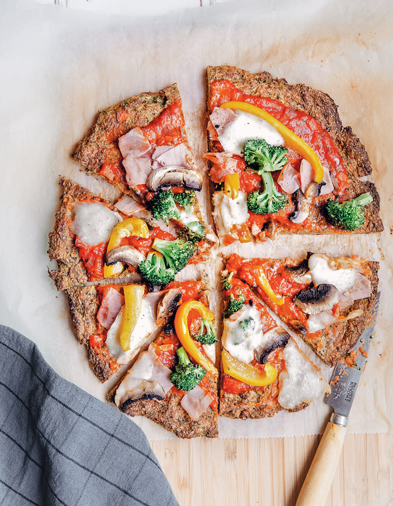 Pizza avec pâte à la courgette