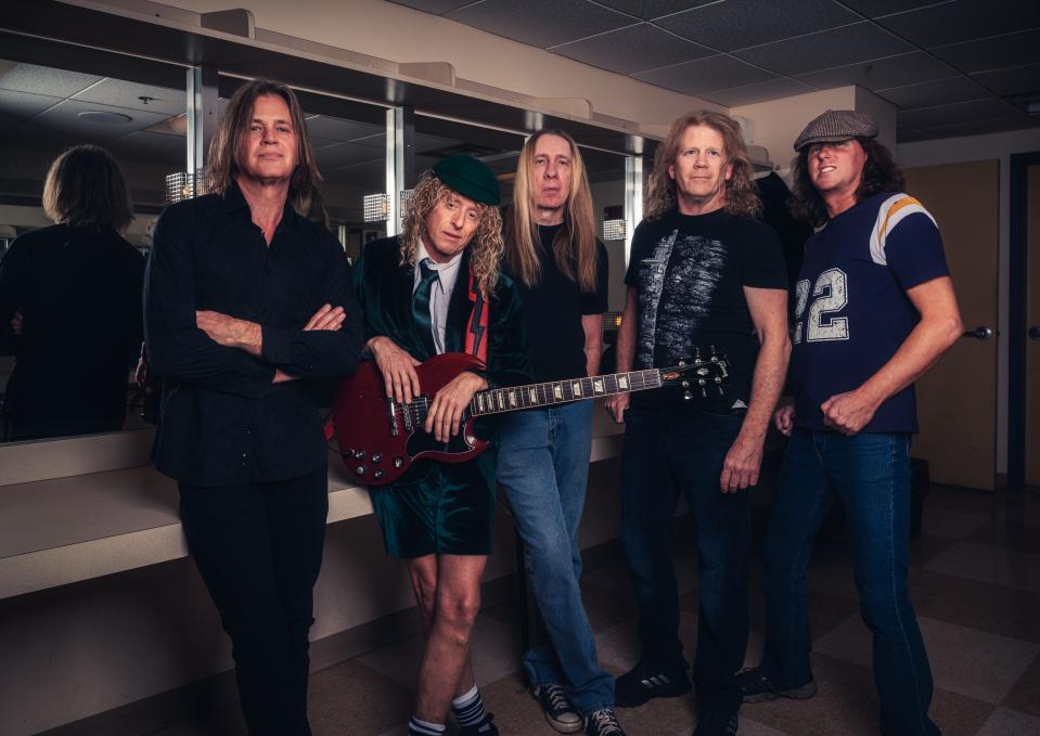 The AC/DC tribute act, Dirty Deeds, will perform at 6:30 p.m. July 15 at the Coshocton Court Square during the second annual summer concert series. The group is comprised of Mark Matthews as Cliff Williams, Freddy DeMarco as Angus Young, Bobby Stocker as Phil Rudd, Wags Wagner as Malcolm Young and John Welch as Brian Johnson and Bon Scott.