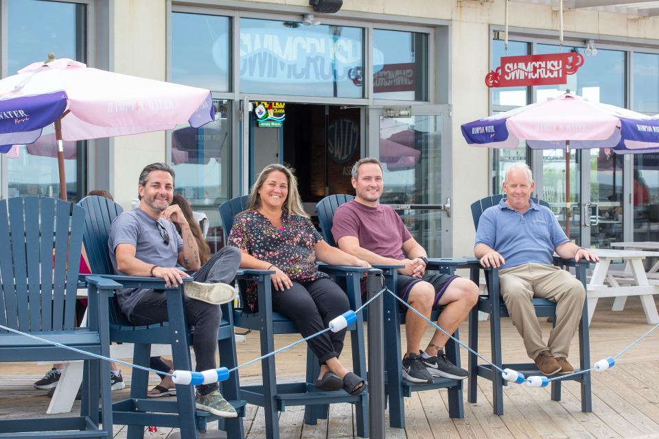 BarCo Brands partners Greg Bartz, Andrea Pappas, Phil Villapiano and Tim McMahon feature their new bar and restaurant, Swimcrush on the Asbury Park boardwalk.