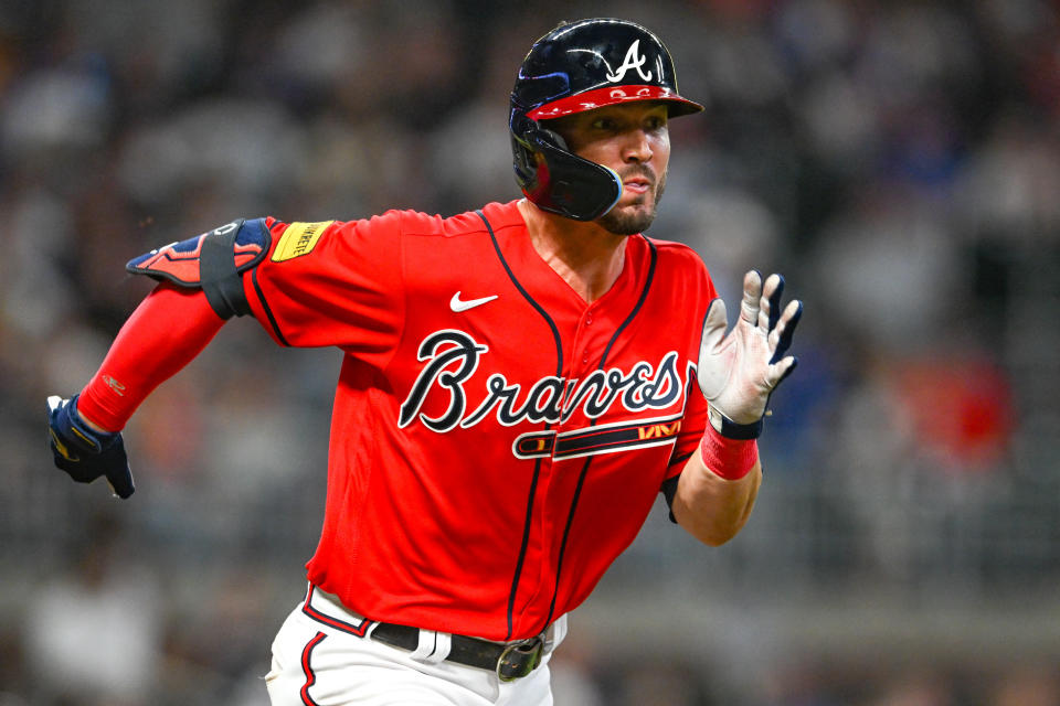 亞特蘭大勇士Forrest Wall。（MLB Photo by Rich von Biberstein/Icon Sportswire via Getty Images）