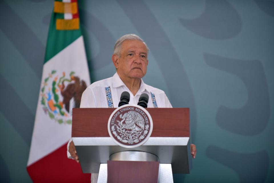 <div class="inline-image__caption"> <p>President of Mexico Andres Manuel Lopez Obrador attends the daily briefing at on February 25, 2022 in Colima, Mexico. </p> </div> <div class="inline-image__credit"> Photo by Leonardo Montecillo/Agencia Press South/Getty Images </div>