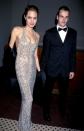 <p>Angelina Jolie and Jonny Lee Miller said "I do" in March 1996. Jolie reportedly wore rubber pants and a T-shirt with Jonny's name written on it with her own blood. It's your husband. "You're about to marry him," she told the <a href="http://www.nytimes.com/1996/08/25/movies/following-ambivalently-in-mom-or-dad-s-footsteps.html?pagewanted=4&src=pm" rel="nofollow noopener" target="_blank" data-ylk="slk:New York Times;elm:context_link;itc:0;sec:content-canvas" class="link ">New York Times</a>. "You can sacrifice a little to make it really special." The pair eventually divorced in February 1999. </p>