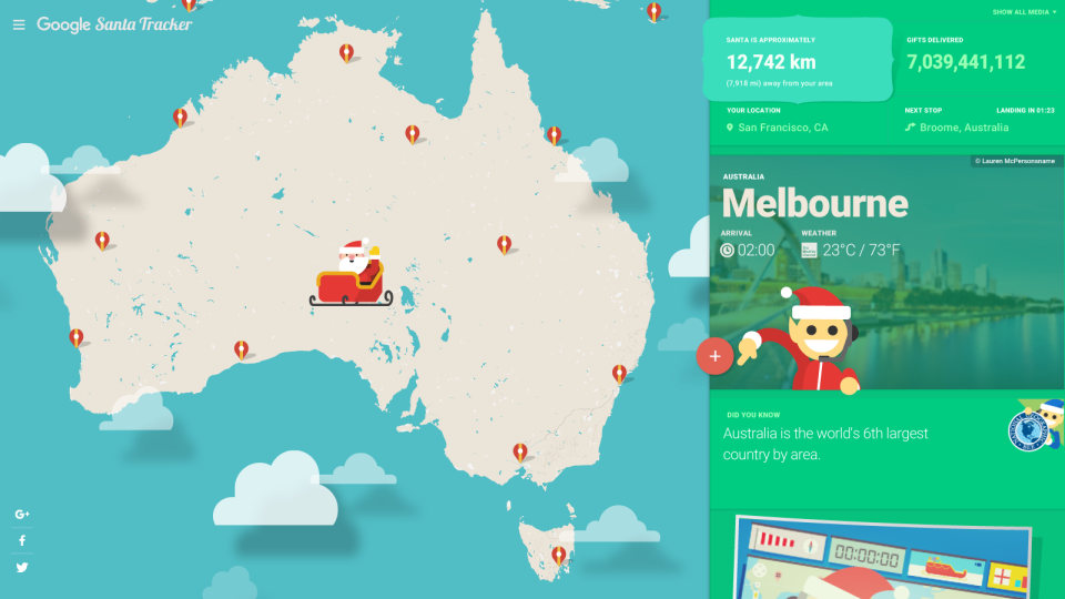 2018's Santa Tracker | Courtesy of Google