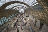 FILE - The Orsay museum in Paris is shown on Oct. 16, 2014. Short-term rental giant Airbnb is listing 11 iconic locations, including the Orsay, for a limited time in a splashy new marketing campaign. (AP Photo/Michel Euler, File)