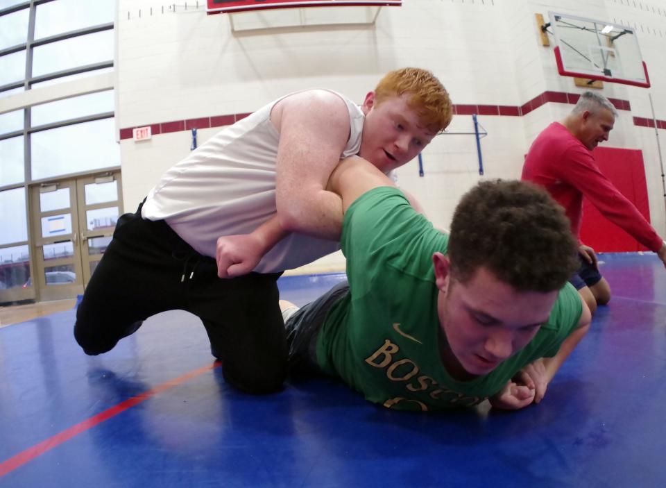 Bridgewater-Raynham's Declan Fahy, pictured during a practice.