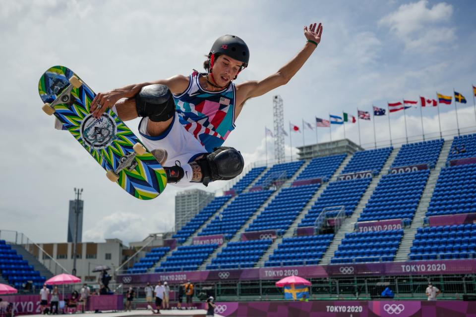 Team USA's Heimana Reynolds competes at the 2020 Tokyo Olympics.