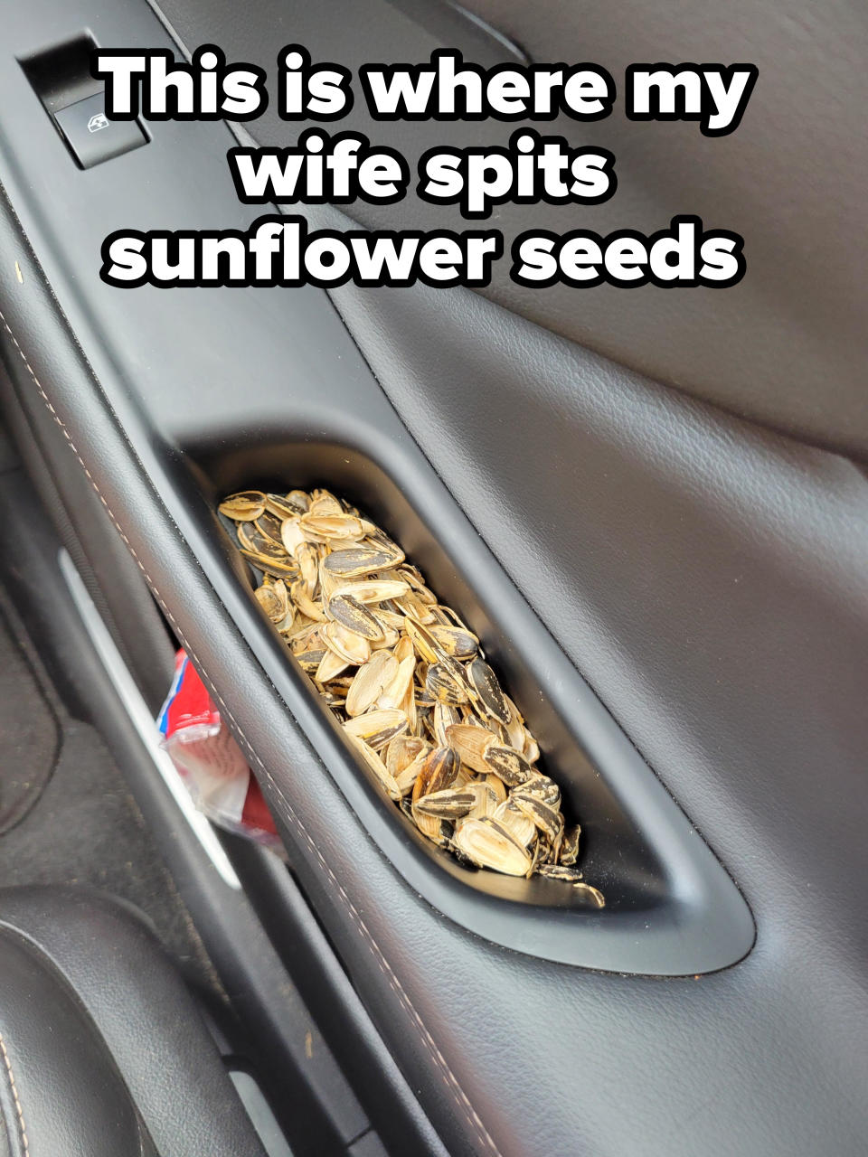 Sunflower seeds in a door handle