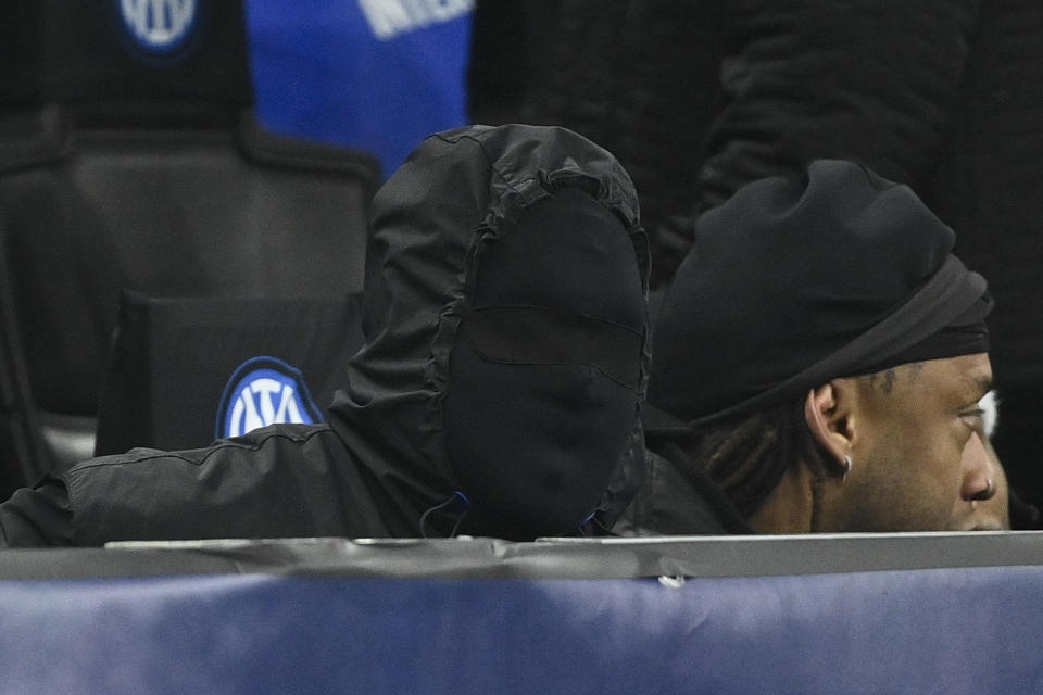  Kanye West and Wife Bianca Censori Match in All Black Fits at Soccer Game in Italy