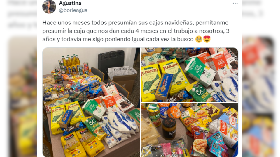 La caja cuatrimestral que Arcor entrega a sus empleados se volvió viral en X.