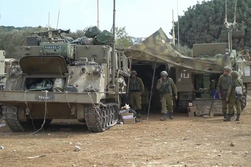 Israeli forces deploy in in the settlements near the border with Lebanon in the north of Israel, where they exchanged missile strikes with Hezbollah on October 11. Photo courtesy of Israel Defense Forces/UPI