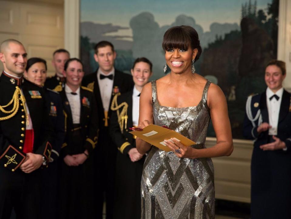 Michelle Obama presents at the Oscars.