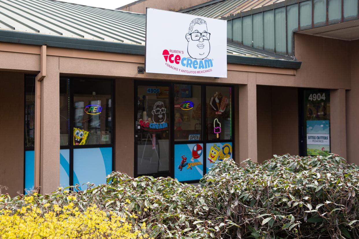 The business logo for Ruben's Ice Cream y Antojitos Mexicanos in Keizer features a drawing of owner Jesus Fuentes' youngest son.