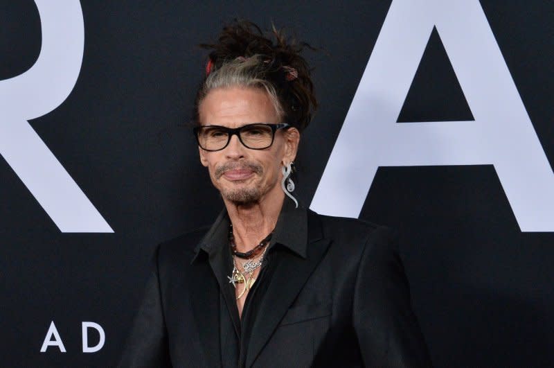 Aerosmith rescheduled several dates of its "Peace Out" farewell tour after Steven Tyler (pictured) suffered vocal cord damage. File Photo by Jim Ruymen/UPI