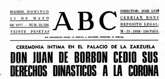 Don Juan de Borbón renunció a ser rey de España en favor de su hijo Juan Carlos I en 1977 (imagen vía Hemeroteca ABC)