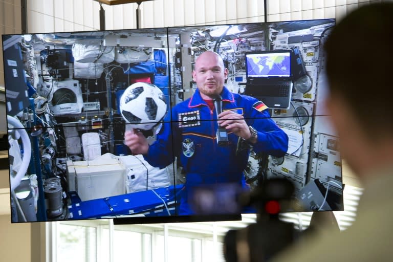 German astronaut Alexander Gerst keeping tabs on the World Cup from space