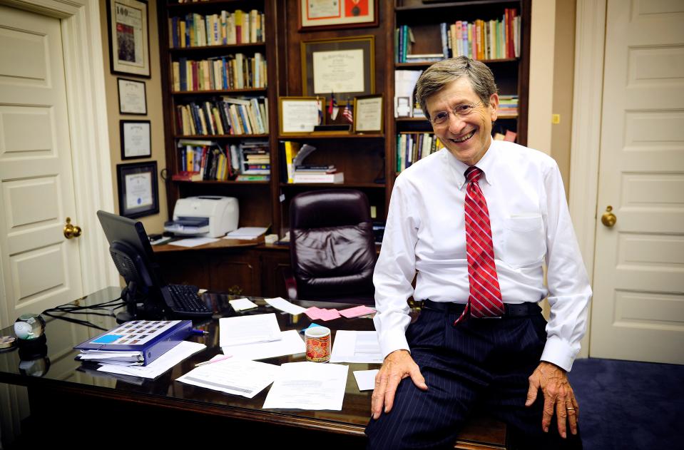Augusta State University President William A. Bloodworth Jr. sits for a portrait in his office in this photo from 2011.