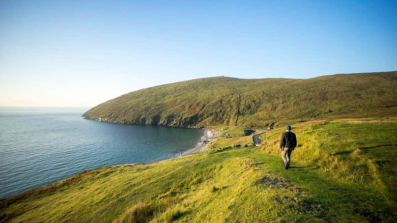 Coastal walkway to Keem Beach, Achill Island.