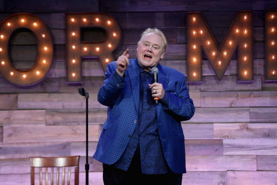 DEL MAR, CALIFORNIA - SEPTEMBER 15:  Louie Anderson performs during the second day of KAABOO Del Mar at Del Mar Fairgrounds on September 15, 2018 in Del Mar, California.  (Photo by Gary Miller/FilmMagic)