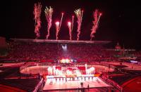 <p>Ceremonies before the game were highlighted with fireworks and this stunning photo capturing the outdoor rink constructed at TD Place Stadium in downtown Ottawa. </p>