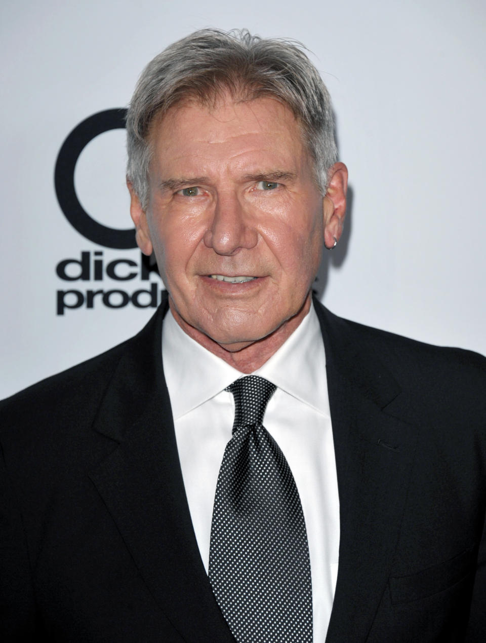 FILE - In this Oct. 21, 2013 file photo, Harrison Ford arrives at the 17th Annual Hollywood Film Awards Gala at the Beverly Hilton Hotel in Beverly Hills, Calif. After months of carefully guarded secrecy and endless Internet speculation, the cast of the latest incarnation of the space epic, "Star Wars: Episode VII," was unveiled Tuesday, April 29, 2014, on the official "Star Wars" website by Lucasfilm and the Walt Disney Co. The "Episode VII" cast is a mix of fresh faces, up-and-comers and established names, including veterans Ford, Mark Hamill and Carrie Fisher. (Photo by John Shearer/Invision/AP, file)