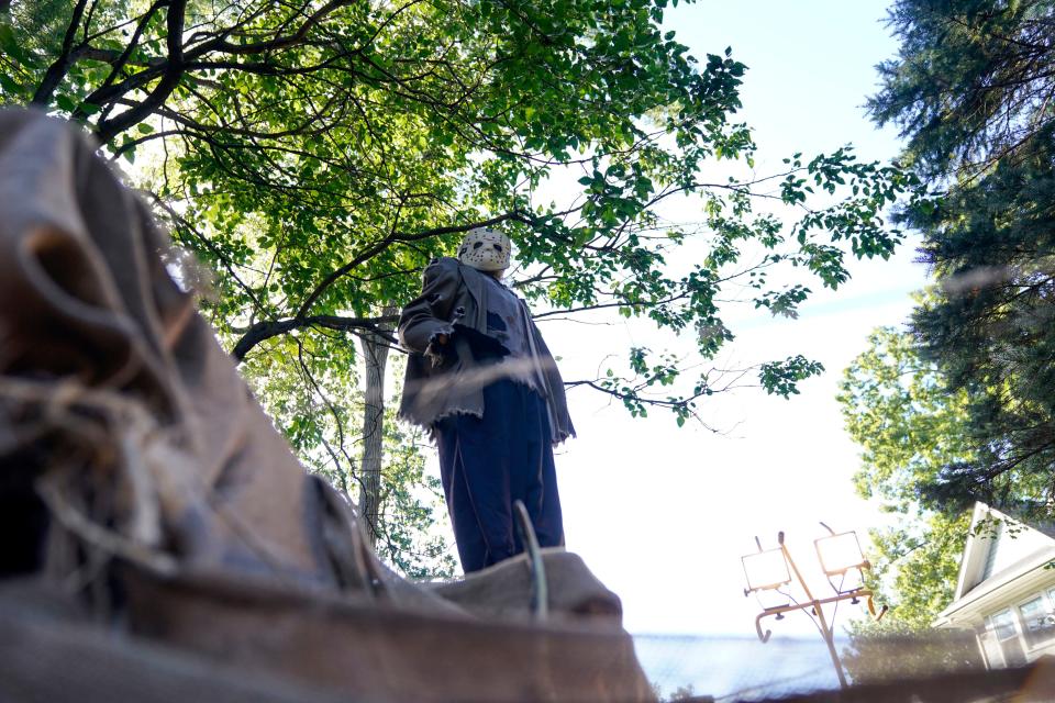 Greg and Nancy Stewart have built a Halloween maze every October for the past 26 years in their backyard in Ridgewood. Photographed on Thursday, Oct. 7, 2021.