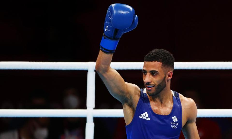 Galal Yafai of Team Great Britain on day fifteen of the Tokyo 2020 Olympic Games at Kokugikan Arena on August 07, 2021 in Tokyo, Japan. (Photo by Buda Mendes/Getty Images)