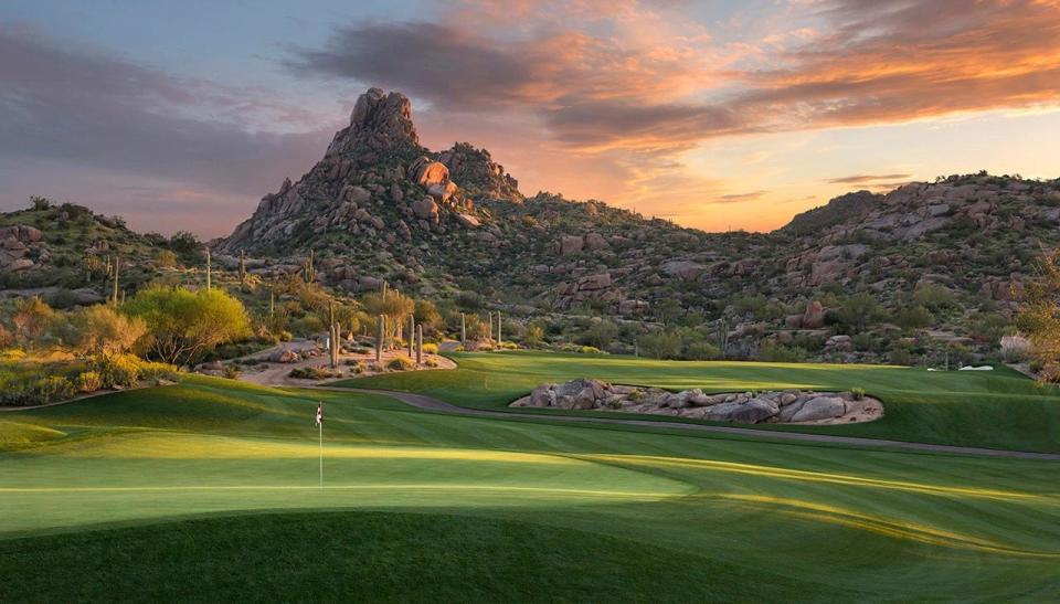 The 12th hole at Estancia in Arizona, a private golf course designed by Tom Fazio. Photo courtesy of Estancia