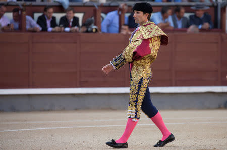 Alberto Lamelas walks before a bullfighting during San Isidro festival at Las Ventas bullring in Madrid, Spain, June 5, 2017.REUTERS/Sergio Perez