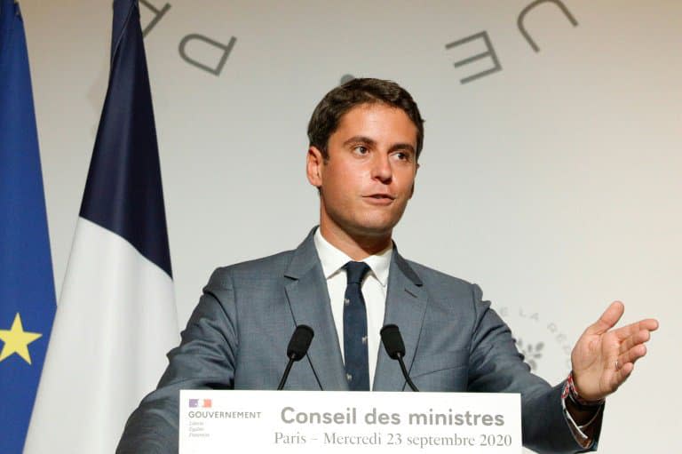 Le porte-parole du gouvernement Gabriel Attal s'exprime le 23 septembre 2020 à Paris - GEOFFROY VAN DER HASSELT © 2019 AFP