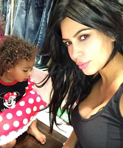 North West dressed as Minnie Mouse for a casual closet hang with mom Kim Kardashian West.