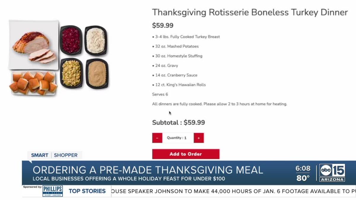 Order a pre-made Thanksgiving meal for under $100