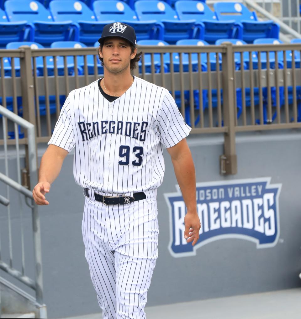 Hudson Valley Renegades outfielder Spencer Jones during media day on April 5, 2023.