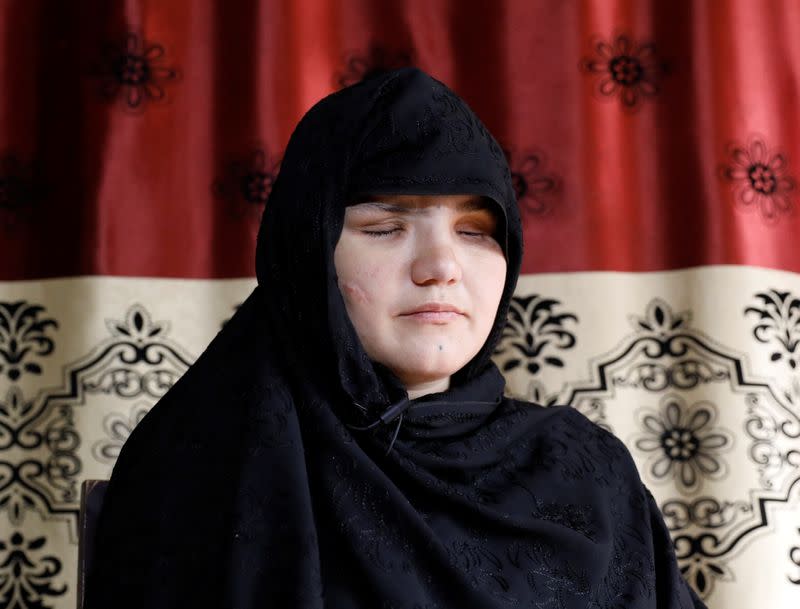 Afghan police woman who was blinded after gunmen attack interviewed in Kabul