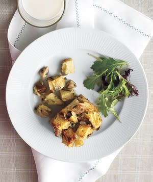 <p>You can do most of the prep for this tasty mushroom-and-gruyere dish the night before, then just assemble and bake on Christmas morning. <a href="https://www.realsimple.com/food-recipes/browse-all-recipes/mushroom-herb-strata" rel="nofollow noopener" target="_blank" data-ylk="slk:get the recipe;elm:context_link;itc:0;sec:content-canvas" class="link ">get the recipe</a></p>