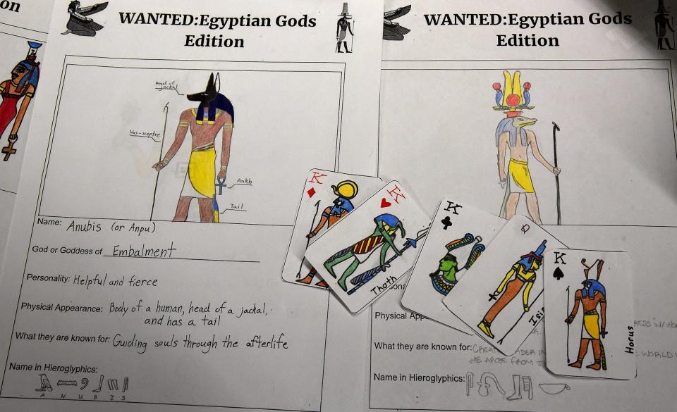 Jennifer Young's seventh graders at Jefferson Middle School will create wanted posters while studying ancient Egypt.