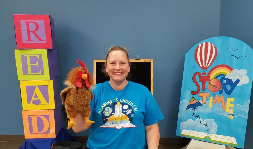 Christine Earp prepares for Story Time. The Leon County library system partnered with FSU’s Center for Autism and Related Disabilities (CARD) on training librarians and other staff members to earn “autism-friendly business” status for the local library branches.