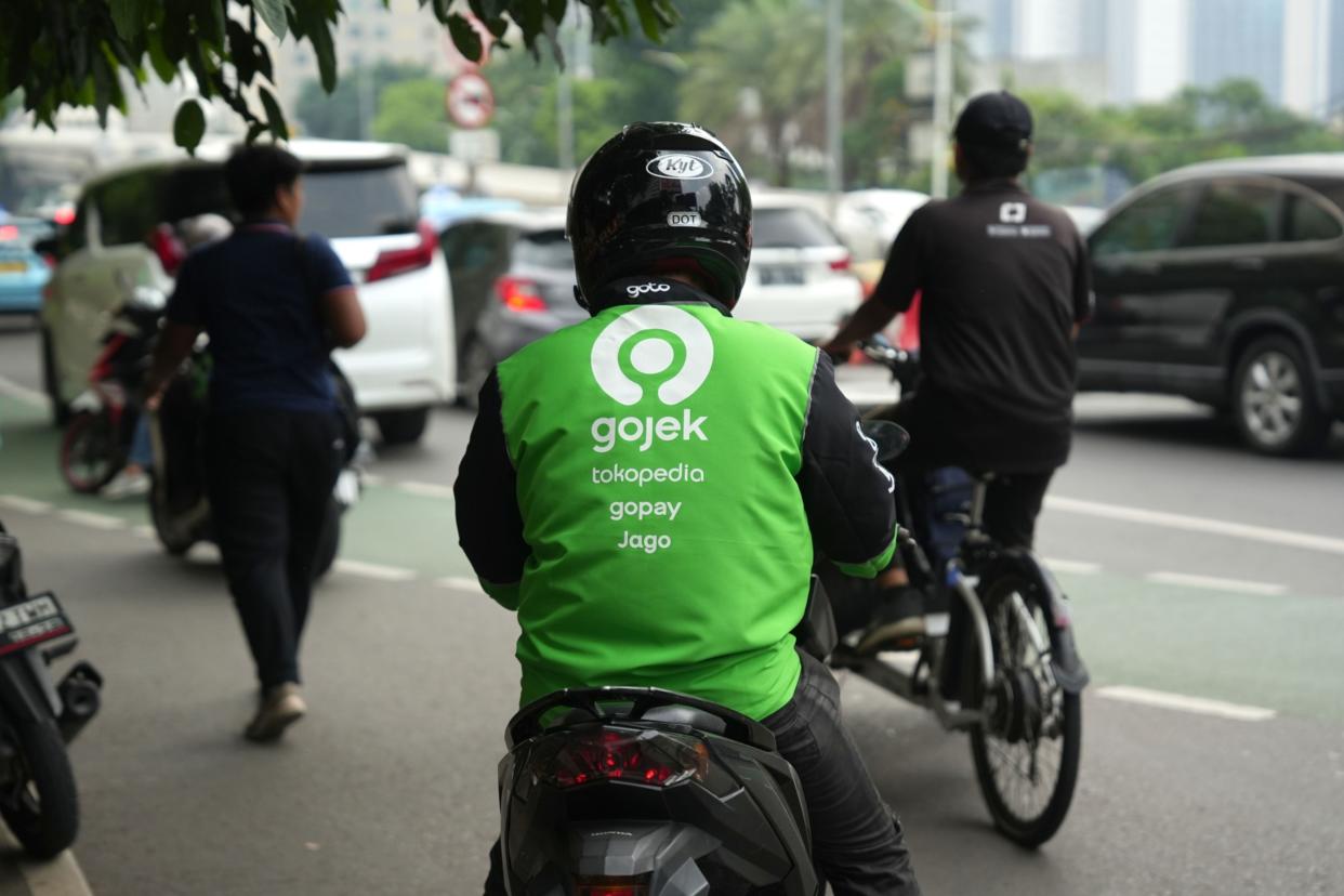 A Gojek driver in Jakarta.