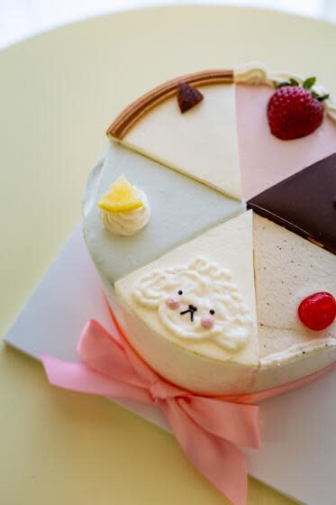 Assorted slices of cake at Harucake, a Koreatown bakery.